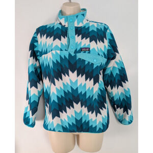 Patagonia Kids Synchilla Snap-T Fleece Jacket Girls XL 14 65546 Green Arrow